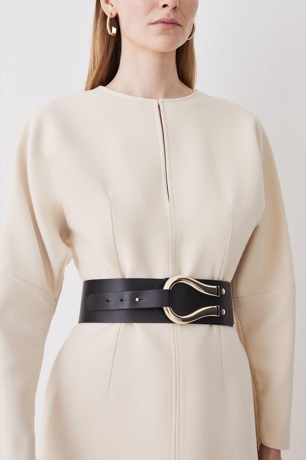 ★Karen Millen ストラッピーベルトハードウエア 魅惑的マキシ ☆Karen Millen ストライプxベルトストラッピー 魅惑的マキシ