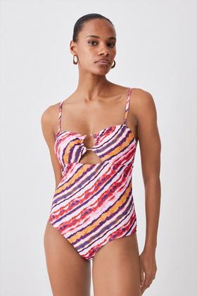 Plunge Belt Trim Detail Swimsuit