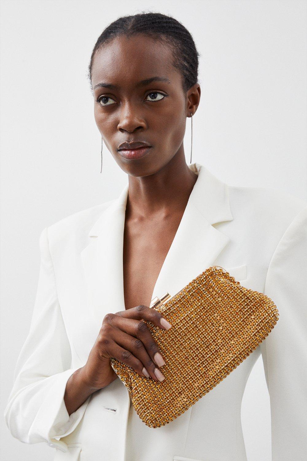 Karen millen woven clutch bag sale