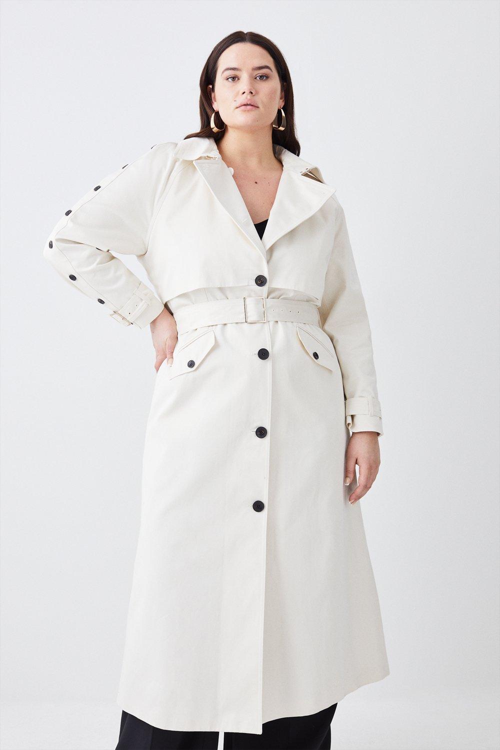 Collar Detail Belted Trench Coat | Karen Millen