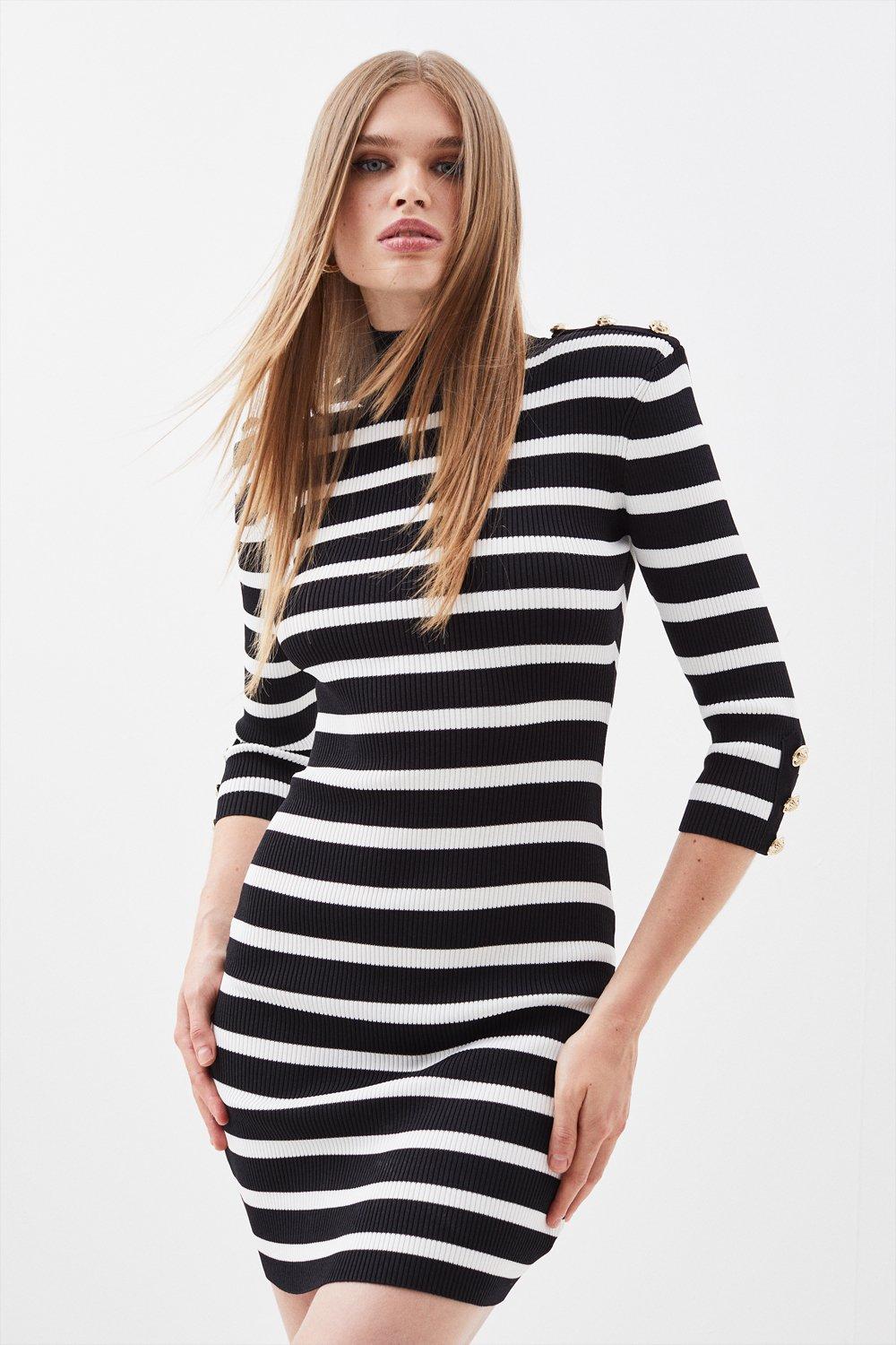 Karen millen outlet striped shirt dress