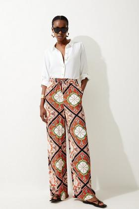 Plus Size Soft Tailored Wide Leg Pants | Karen Millen