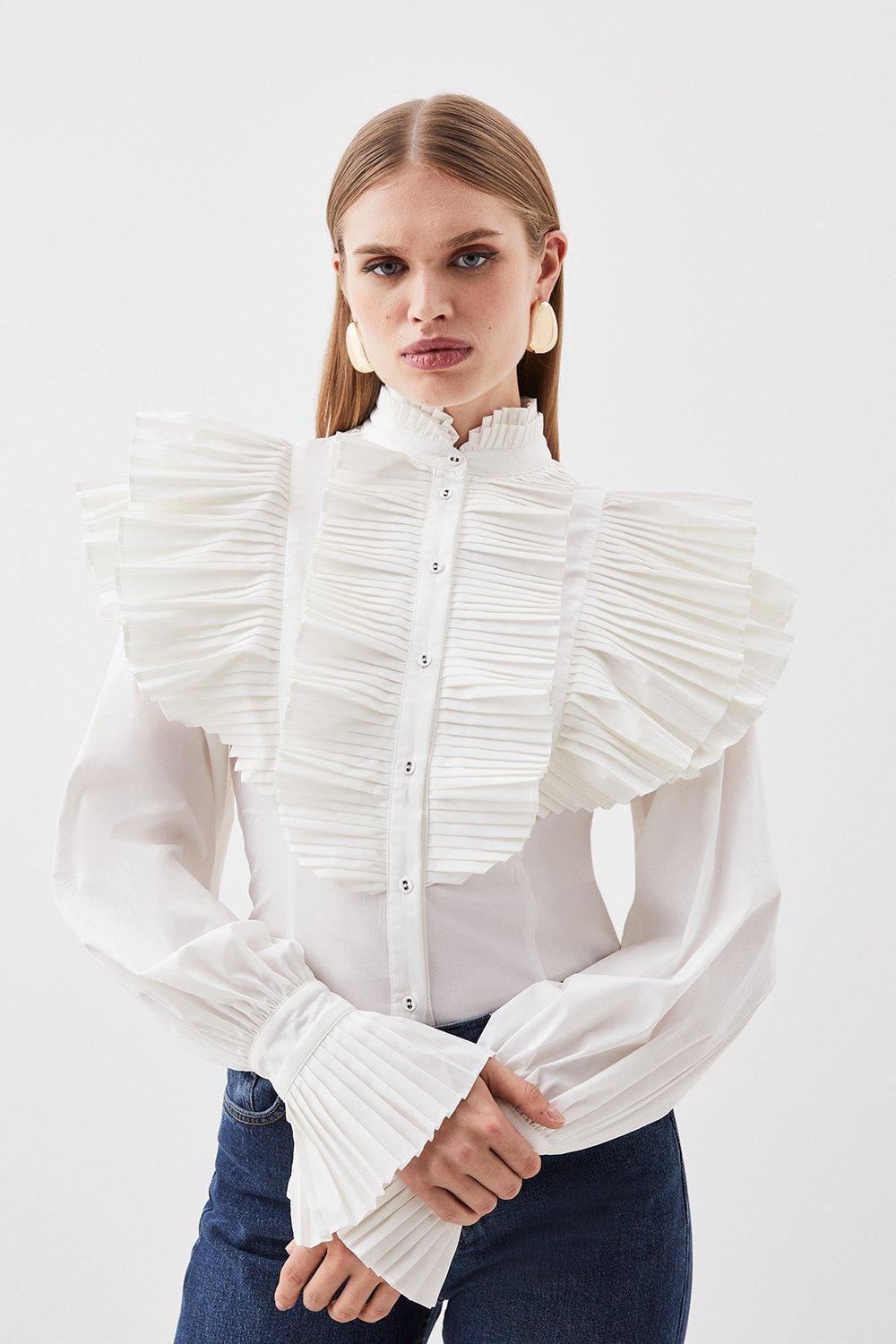 Plus Size Viscose Linen Woven Button Detail Shirt | Karen Millen Plus Size Viscose Linen Woven Button Detail Shirt | Karen Millen
