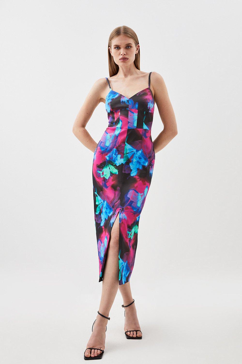 Karen millen floral halterneck clearance dress