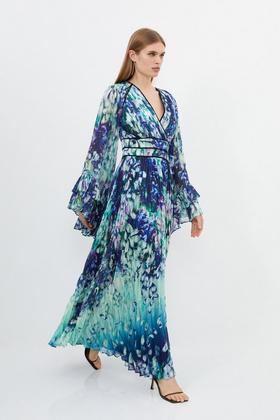 Appliqué Woven Mix Dress - Moroccan Blue/ Ivory Whale