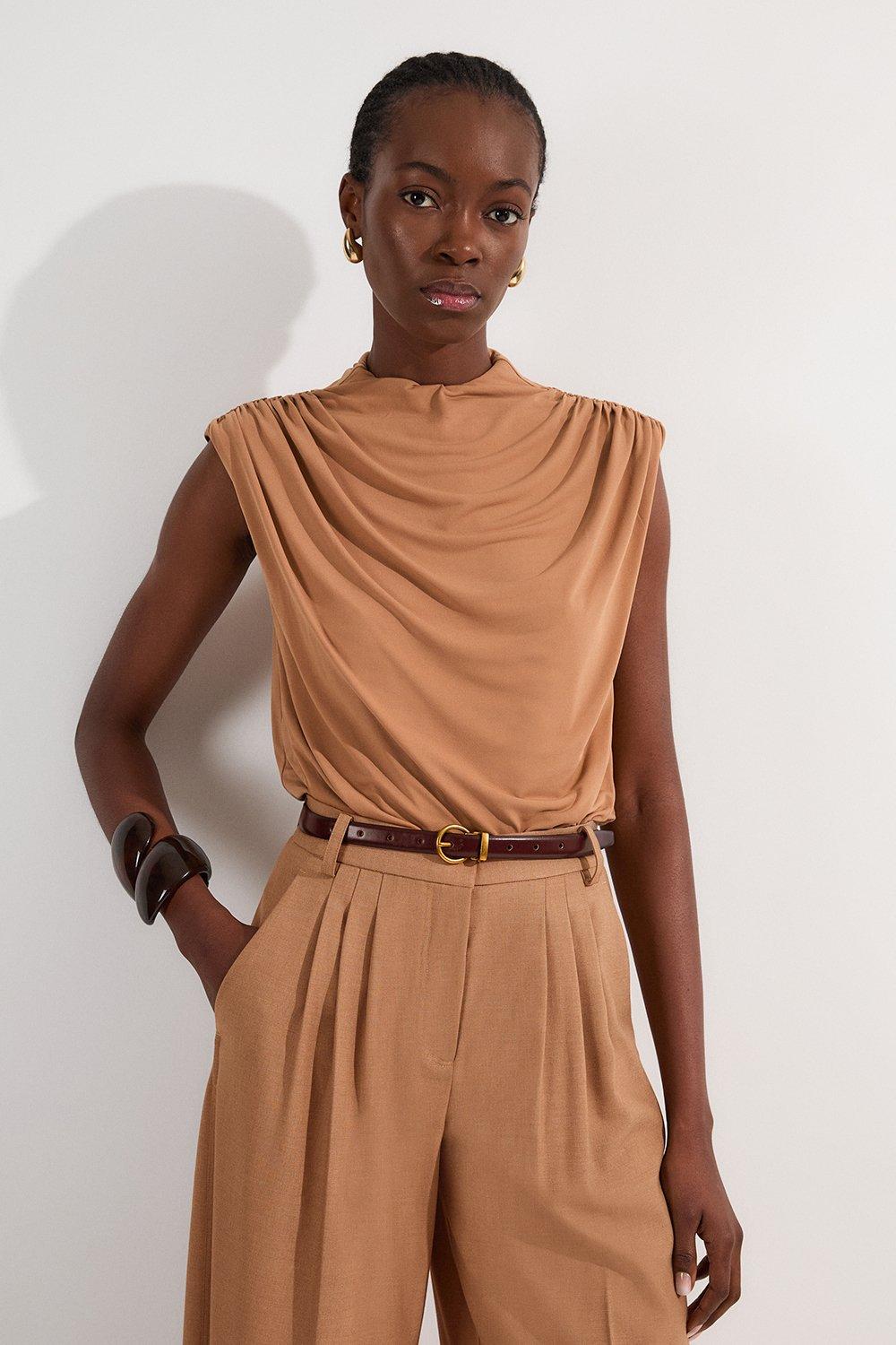 Embellished Stretch Cotton Halterneck Bodysuit | Karen Millen