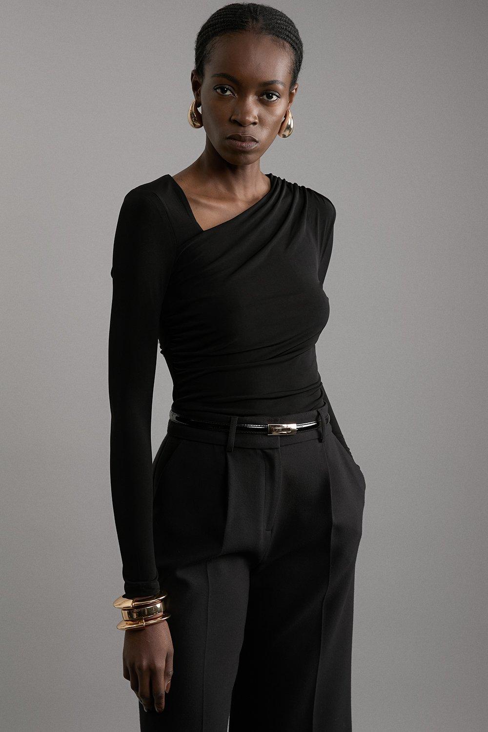 Stretch Velvet Bodysuit | Karen Millen