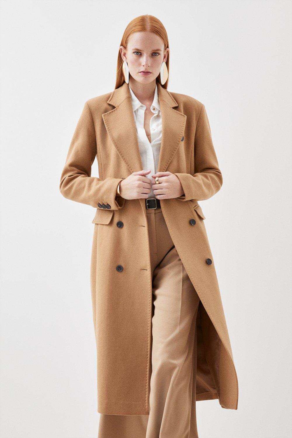 Italian Wool Funnel Neck Coat Karen Millen