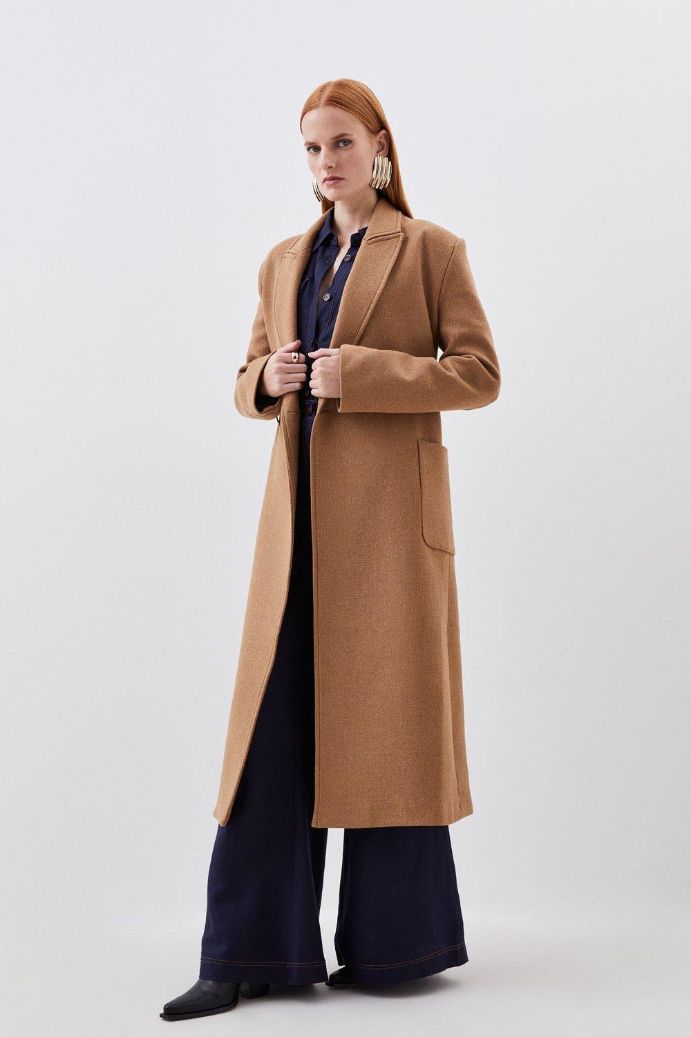 Karen millen wool wrap camel clearance coat