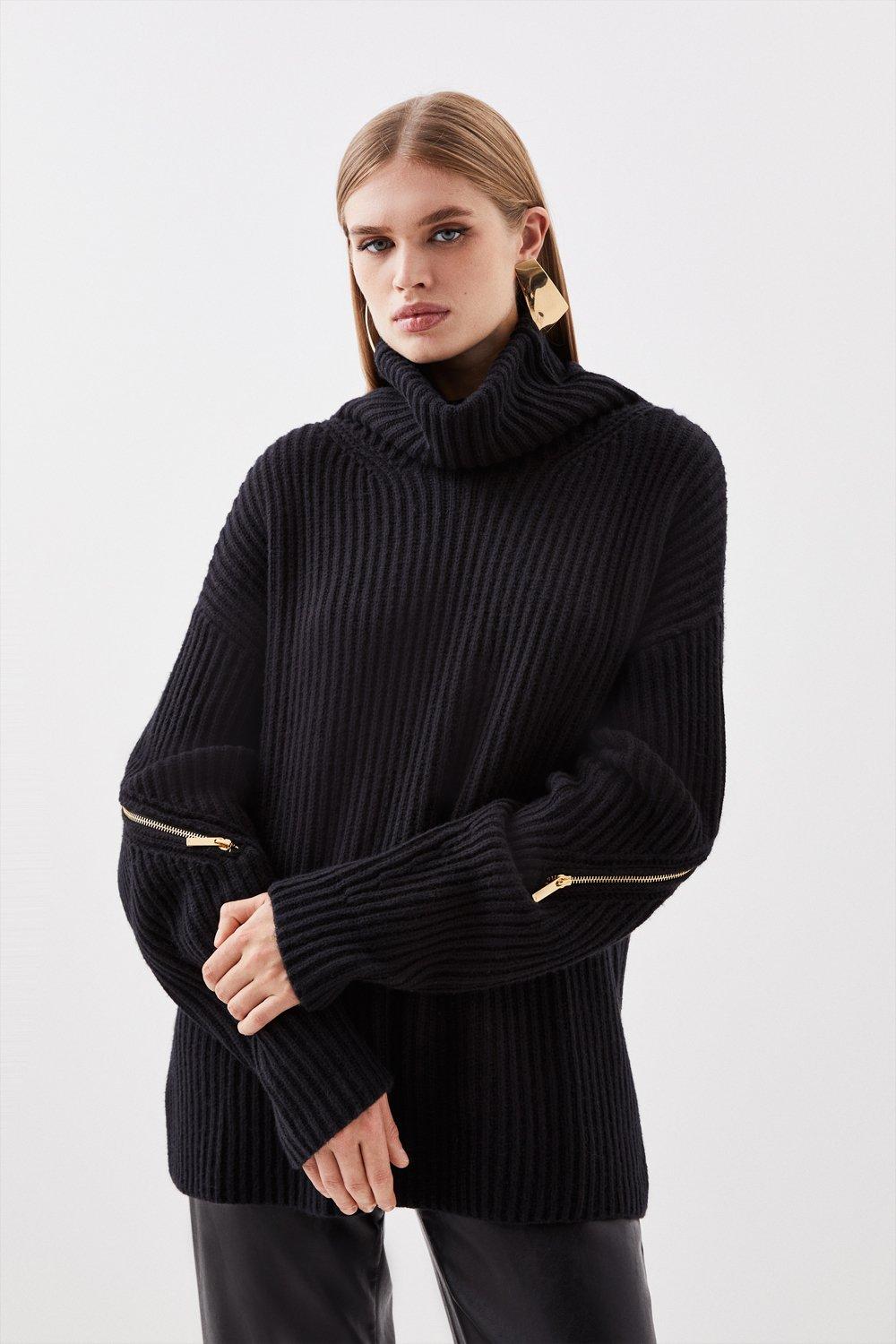 Funnel neck black clearance jumper