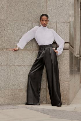 Essential Tailored Wide Leg Woven Trousers | Karen Millen
