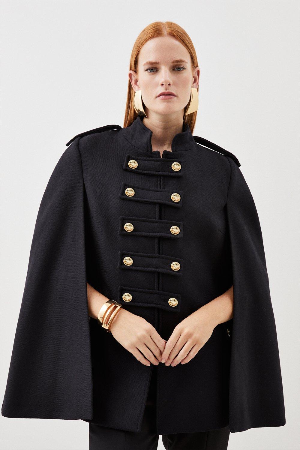 Double Breasted Tailored Cape | Karen Millen