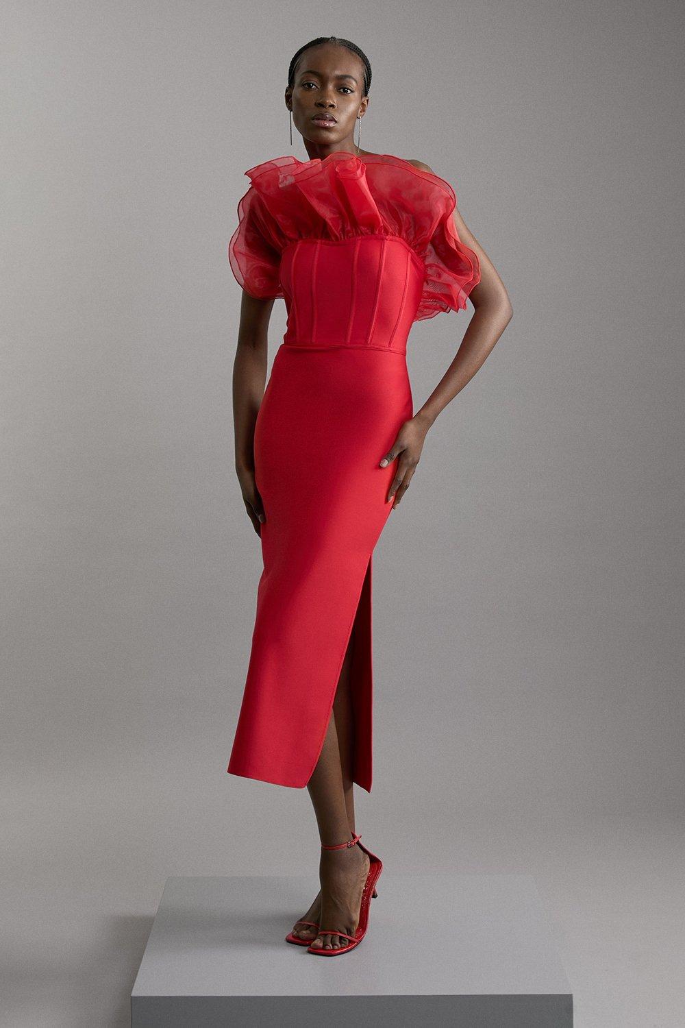 Karen millen red dress sale best sale