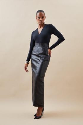 PINSY womens Scoop Tank Shapewear Tall Thong Bodysuit, S - Long, Black 