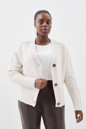 Boxy Bouclé Knit Cardigan