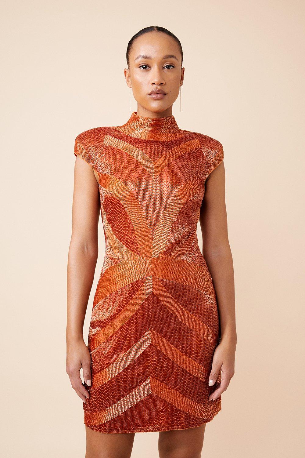 Cotton Eyelet Woven Balloon Sleeve Mini Dress | Karen Millen