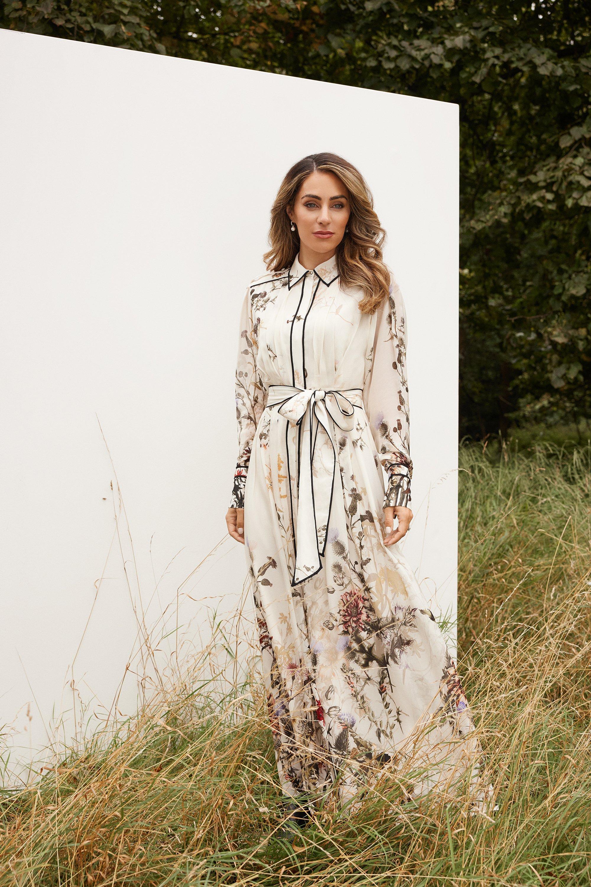 Piping Detail Woven Belted Maxi Dress | Karen Millen
