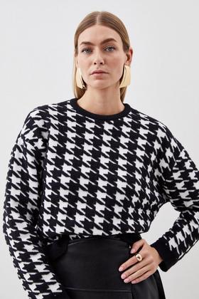 Striped Split Knit Karen Millen Sweater | Hem
