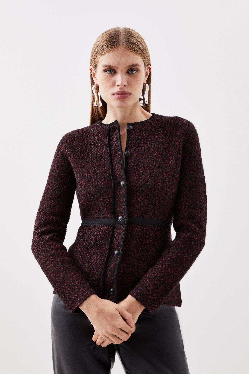 Longline tweed hot sale jacket womens