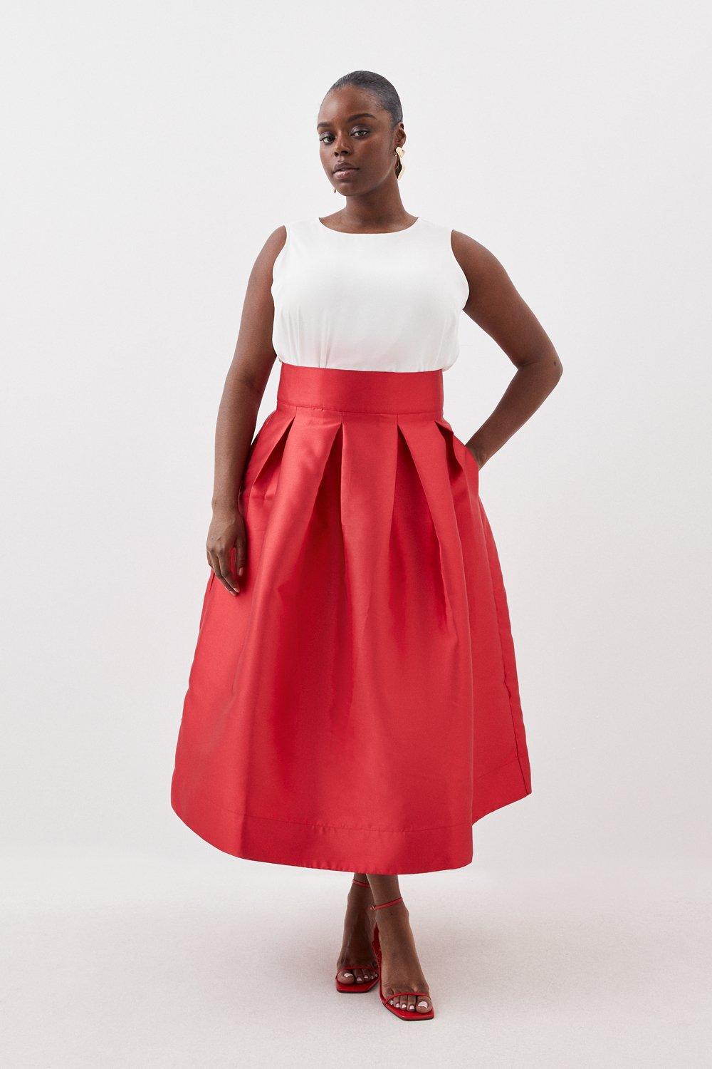 Leather Corset Detail High Waist Maxi Pencil Skirt | Karen
