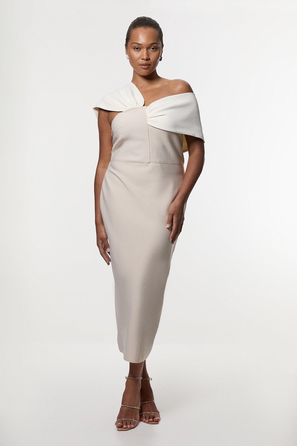 Viscose Blend Slinky Knit Panelled Maxi Dress | Karen Millen