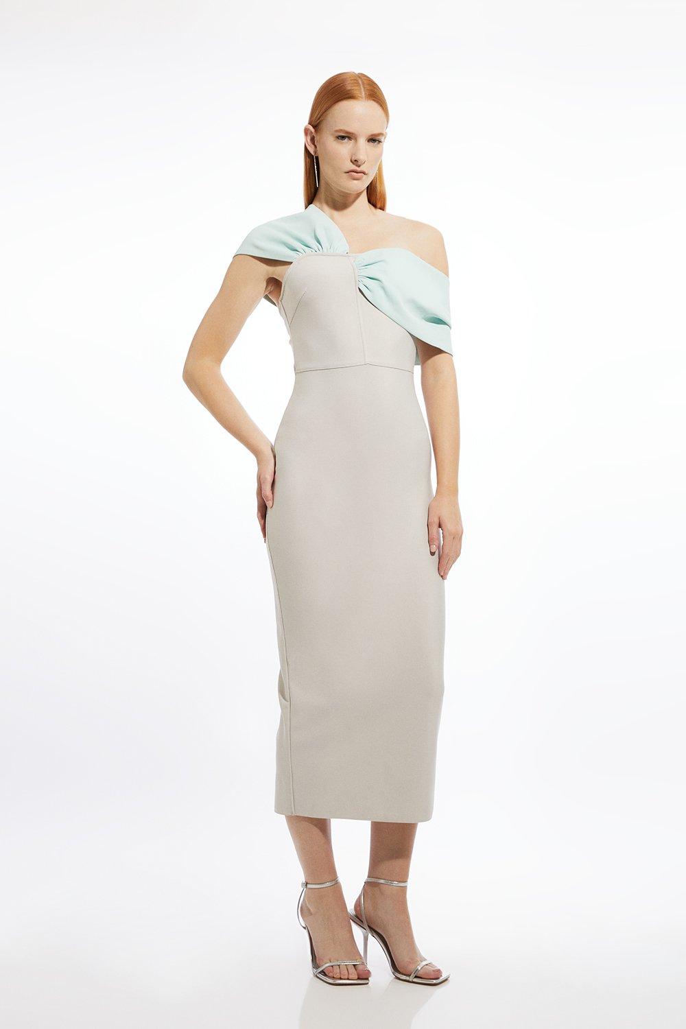 Embellished And Feather Woven Maxi Dress | Karen Millen