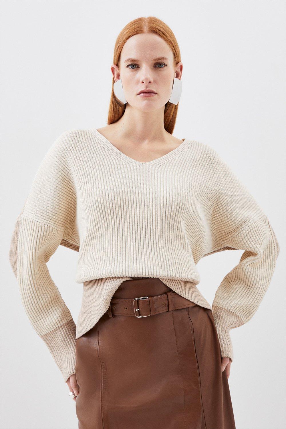 Envelope neck clearance sweater