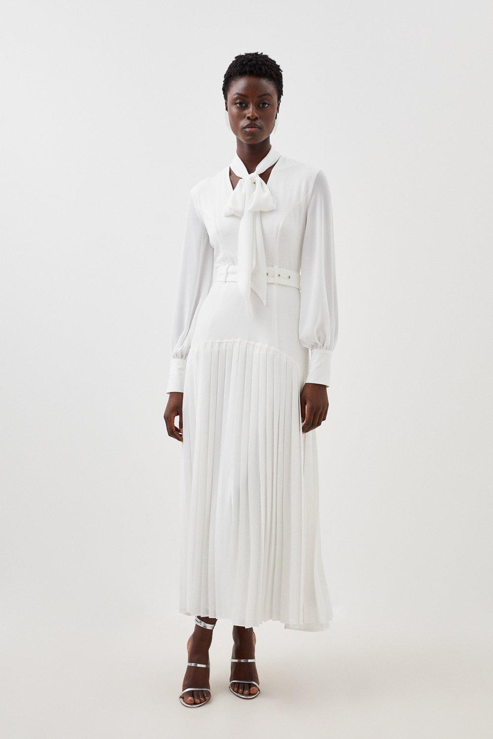 Karen Millen コンパクトストレッチタブ ディテールミディドレス Lydia Millen Petite Compact Stretch Sweetheart Neckline
