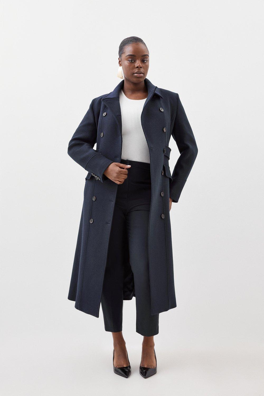 Karen millen large deals check midi coat