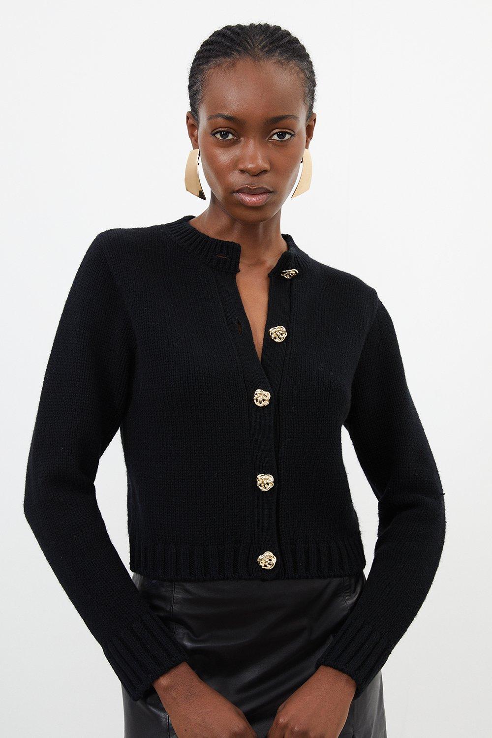 Belted discount black cardigan