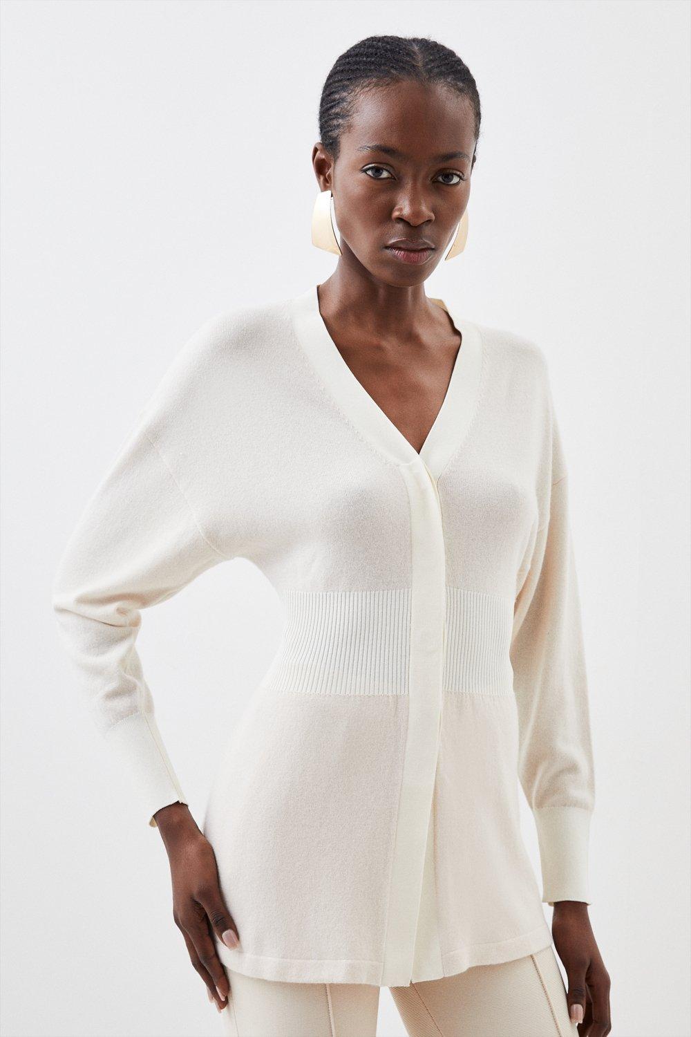 Long cream 2024 knitted cardigan