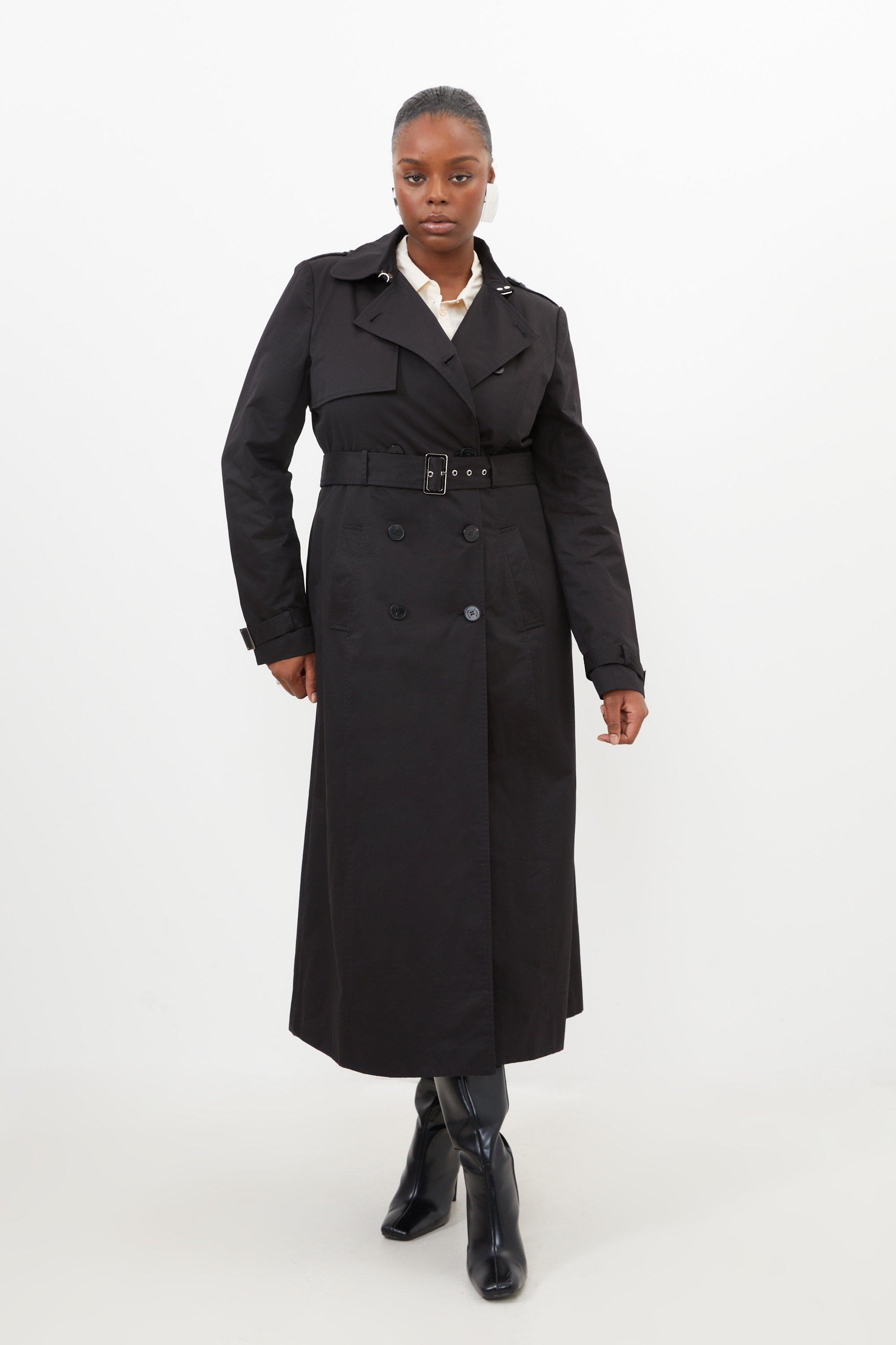 Leather Mix Pleated Sleeveless Trench Coat | Karen Millen
