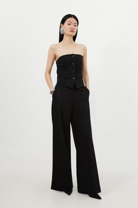 Summer Retro Palazzo Two Piece Petite Wide Leg Jumpsuit With Wide