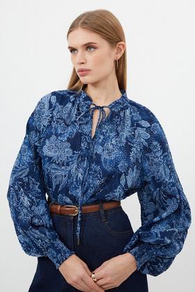 Plus Size Italian Lace & Satin Tailored Longline Shirt