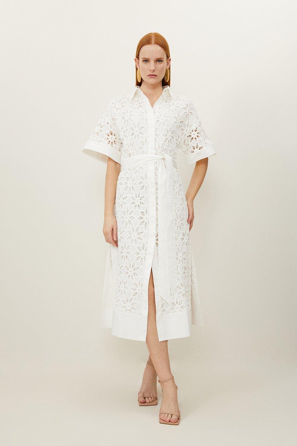 Petite Lydia Millen Cutwork Woven Maxi | Karen Millen