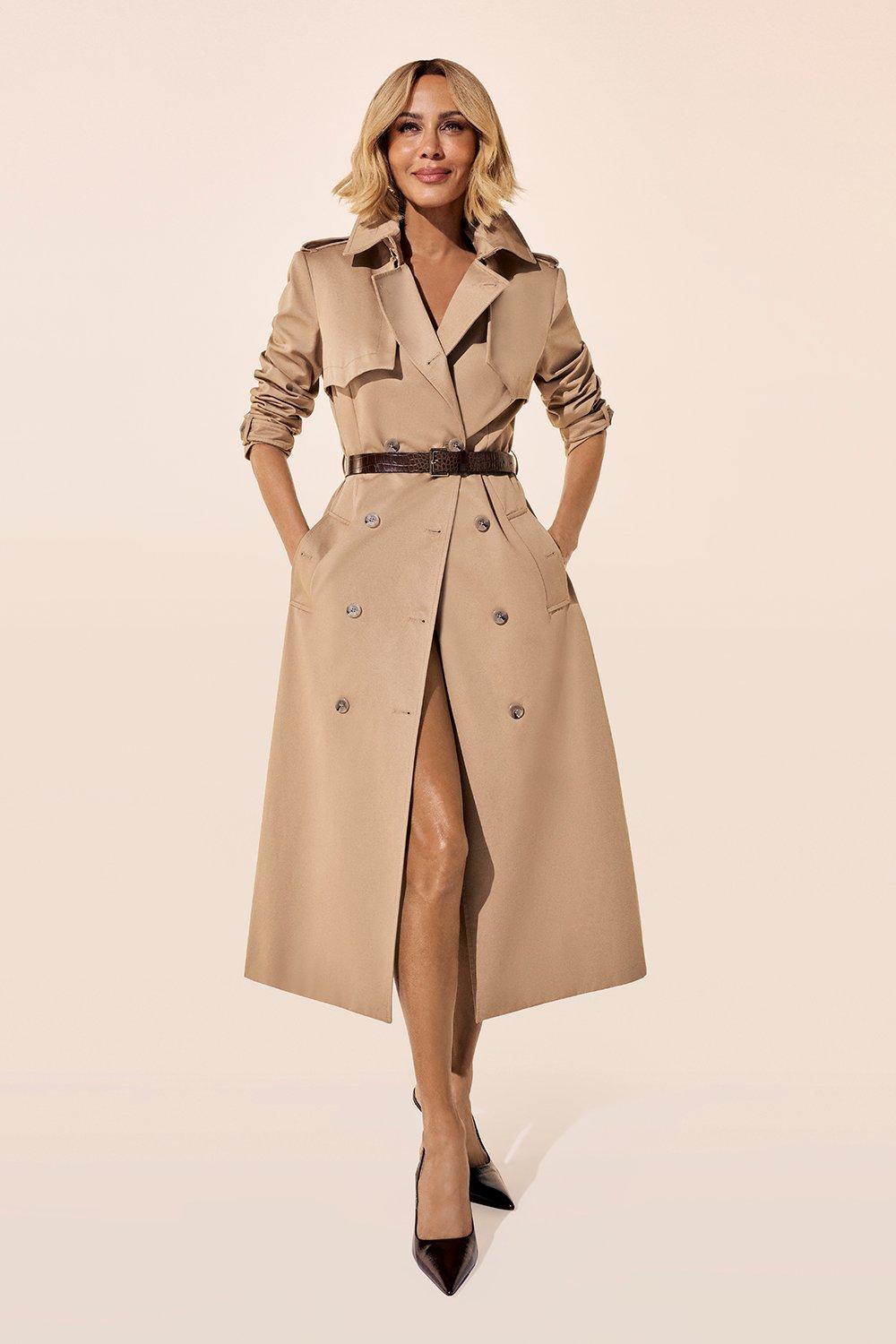 Relaxed Belted Longline Tailored Trench Coat | Karen Millen