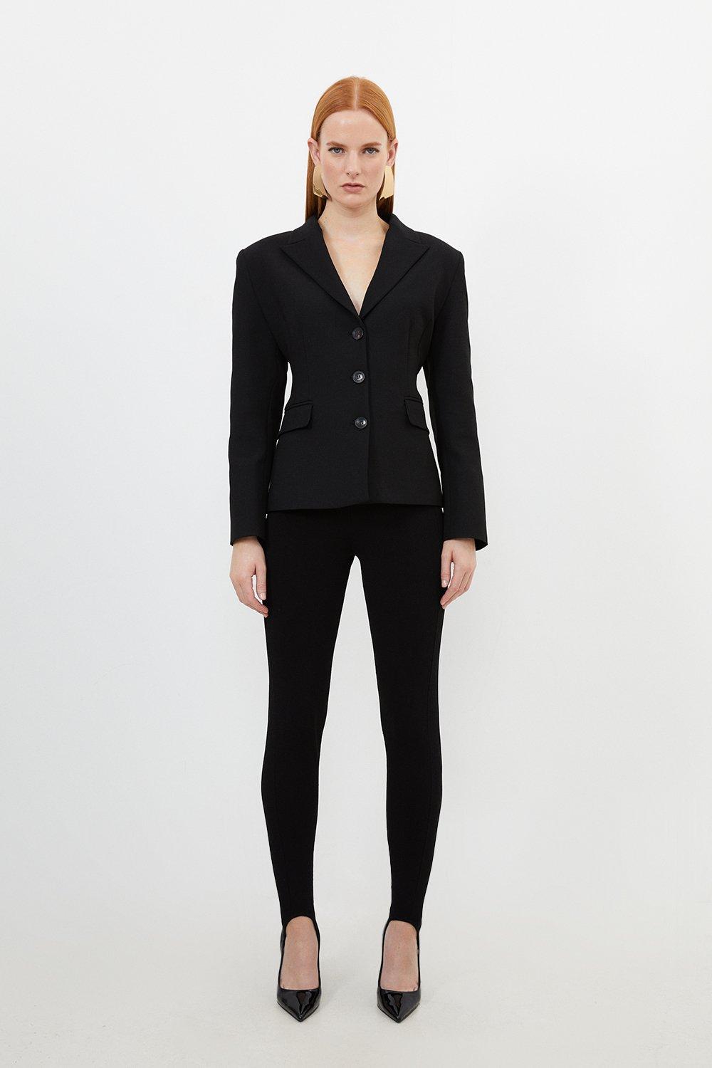 英国【Karen Millen】レースディテールシングルブレストブレザー Tailored Lace Detail Single Breasted Blazer | Karen Millen
