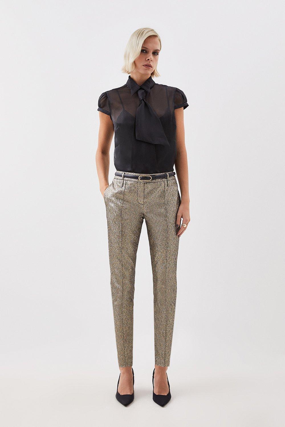 Petite Relaxed Tailored Slim Leg Trousers Karen Millen