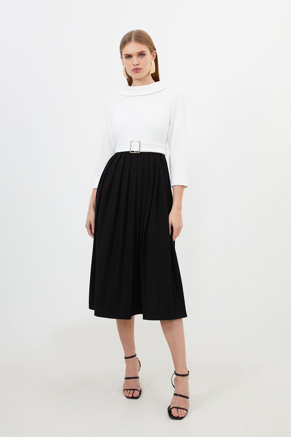 Archive Collection - Plus Size Bow Detail One Shoulder Crepe