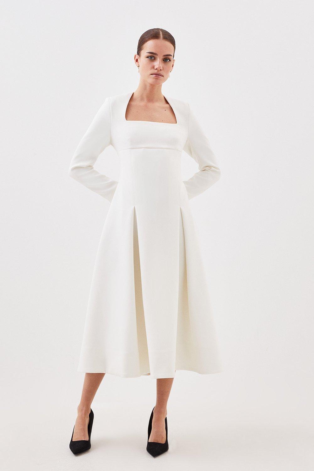 Bandage Button Bandeau Midi Dress | Karen Millen
