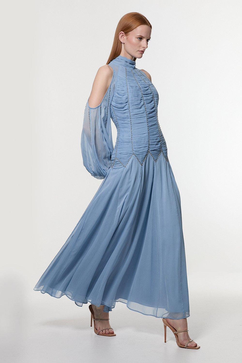Karen Millen 長袖 ハイネック タイト メッシュ マキシドレス Karen Millen 長袖 ハイネック タイト メッシュ マキシドレス