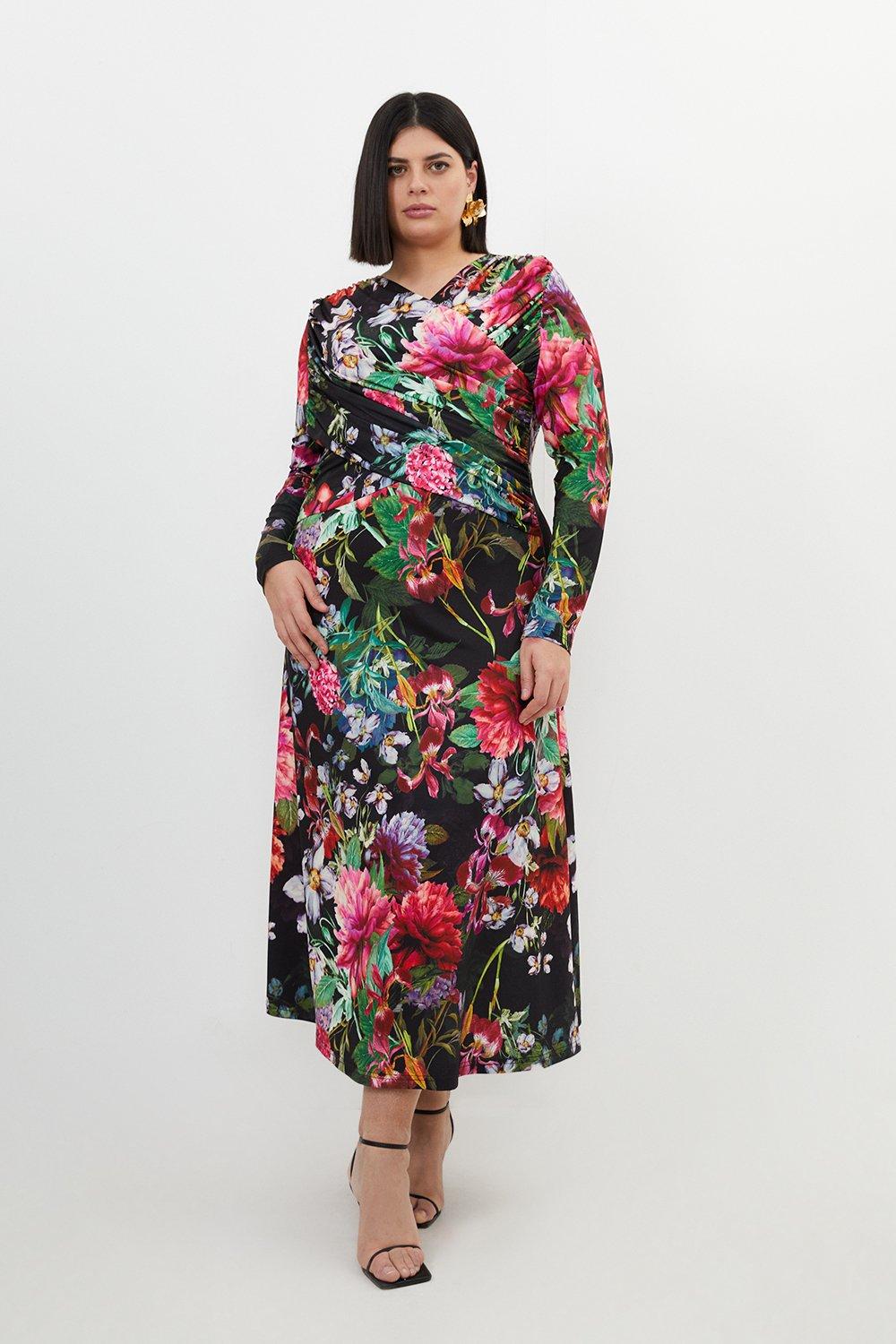 Garden Floral Maxi Split Prom Dress | Karen Millen