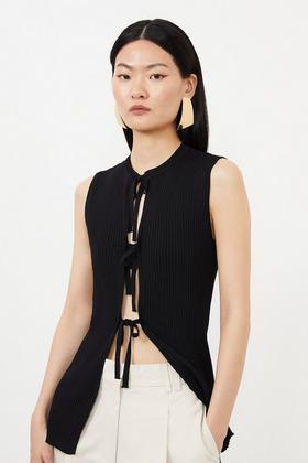 Chenille Longline Sweater With Recycled Yarn | Karen Millen