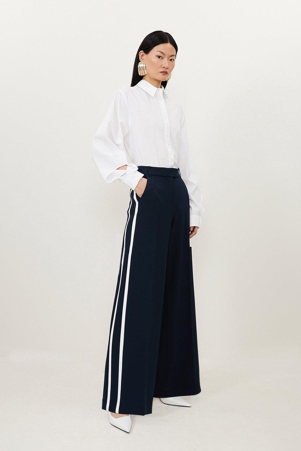 Tailored Wide Leg Belted Trousers | Karen Millen