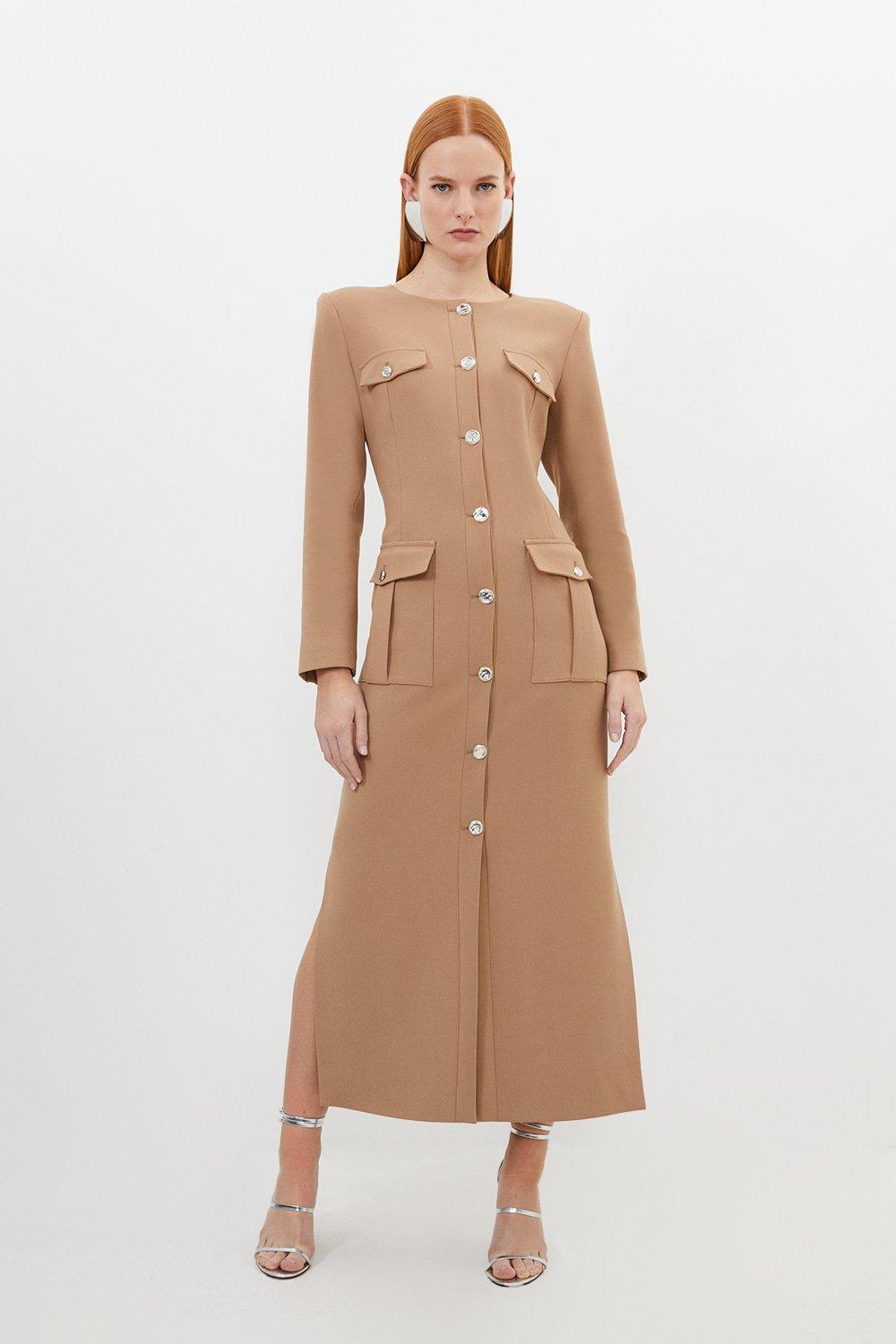 Karen millen pleated trench hot sale dress