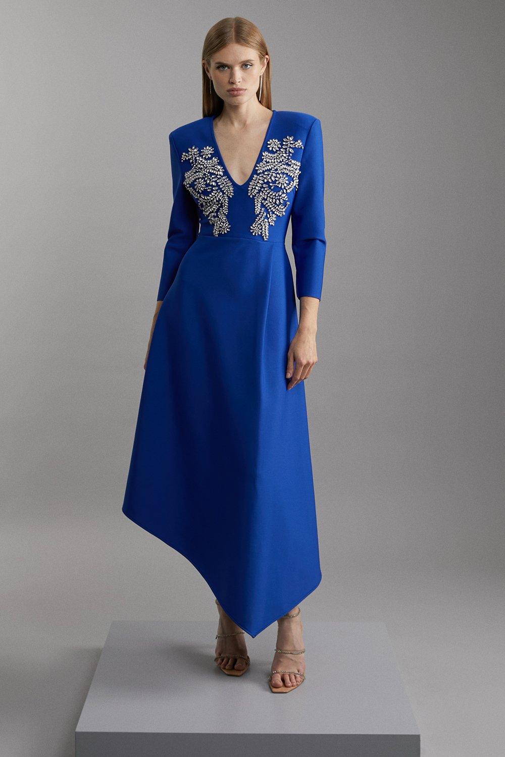 Figure Form Bandage Chain Strap Knit Midaxi Dress | Karen Millen