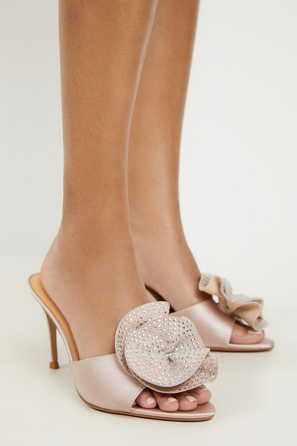 Flower Detail Court Slingback Heel | Karen Millen