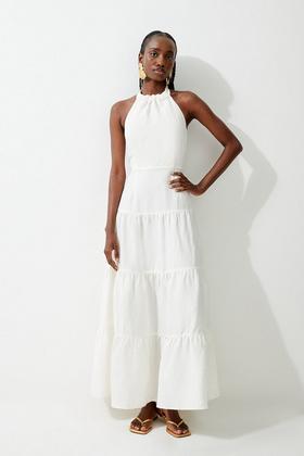 Buy Embroidered Strappy Maxi Summer Dress from Next
