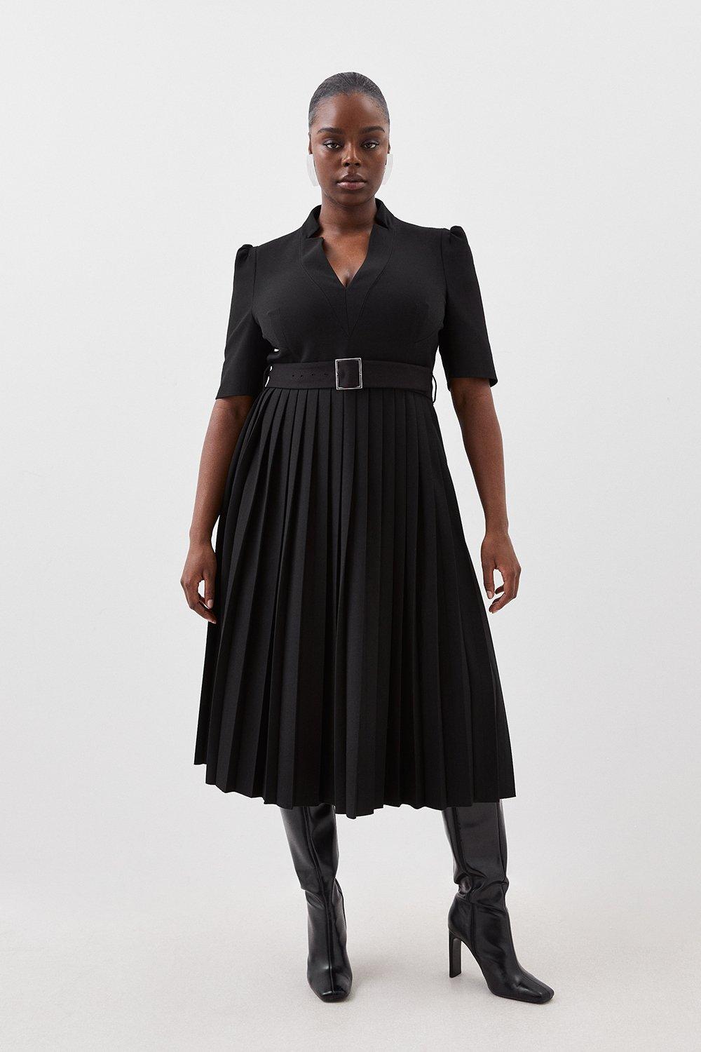 Crystal Embellished Woven Thigh Split Midi Dress | Karen Millen