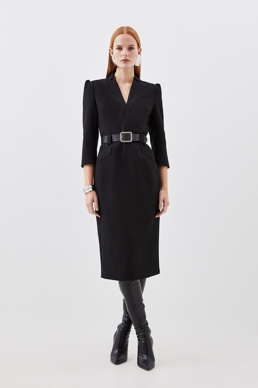 Karen millen large on sale check midi coat